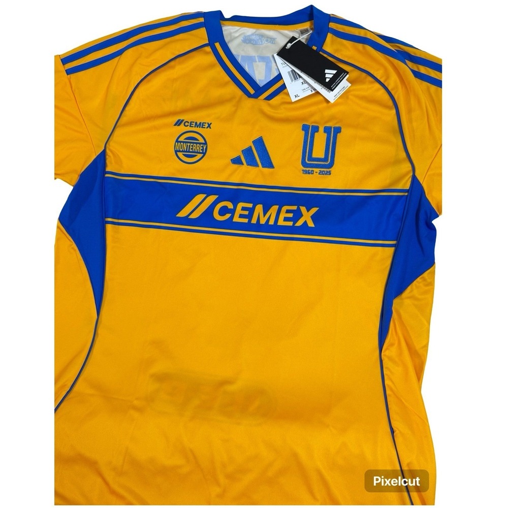 Adidas Tigres UANL 2024-2025 Home Soccer Jersey Mens XL IT8632 - Picture 2 of 6